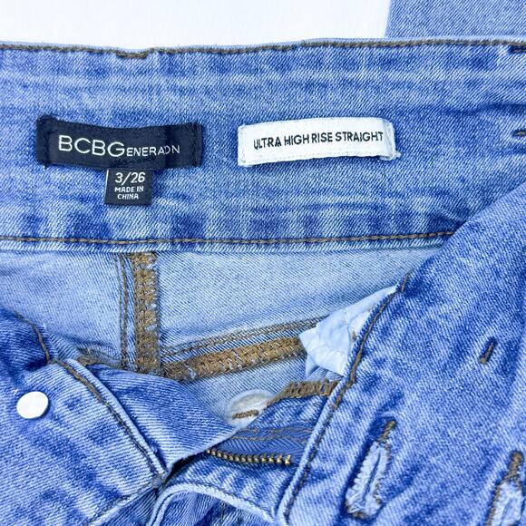 BCBG Generation Ultra High Rise Straight Leg Jeans -Size 3/26 - Picture 7 of 7
